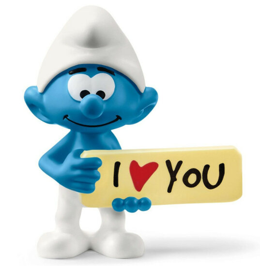 Schleich 20823 Smurf met bord I love you