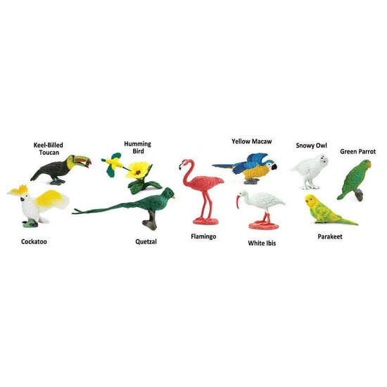 Safari 680404 Mini Exotische Vogel Set (11 stuks)