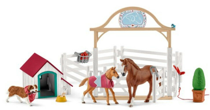 Schleich 42458 Hanna`s Paarden gasten verblijf met hondenhok