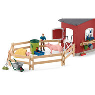 Schleich 42606 Grote stal met dieren - Rood