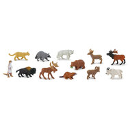 Safari 697004 Mini Noord Amerikaanse Wilde Dieren (12 stuks)