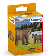 Schleich 42473 Grizzly beer moeder met jong